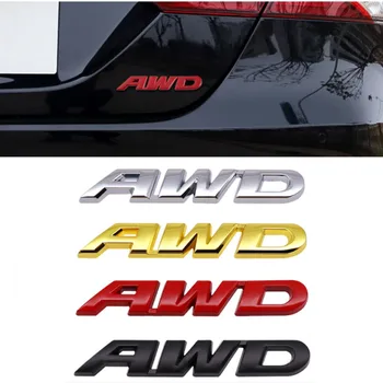 3D metalinės automobilių raidės AWD logotipo emblemos lipdukas Sparno bagažinės ženklelis Priedai Honda Civic CRV Subaru Mazda Toyota RAV4 Kia