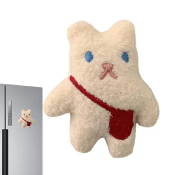 3D MIni meškos šaldytuvo lipdukas Mielas animacinis filmas Pliušiniai žaislai Šaldytuvo magnetinis lipdukas Kawaii šaldytuvo virtuvės lipdukų dekoravimas