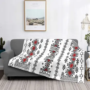 3D Spausdinti Kabyle kiliminės antklodės Kvėpuojančios minkštos flanelinės žiemos bohemijos amazigh berberų metimo antklodė sofos namų lovos dovanos