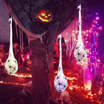 3Vnt Helovinas Kabantis voro kiaušinis 1m su šviesomis Tikroviški vorai Vaiduoklių namų rekvizitai vidaus lauko Helovino vakarėlio dekorui