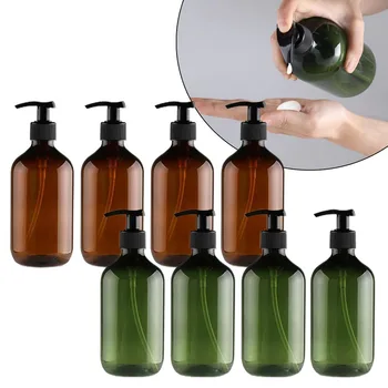 4 vnt 500ml šampūno ir kondicionieriaus buteliukai vonios plastiko tuščias daugkartinis rankinis siurblys losjono buteliukų talpyklos