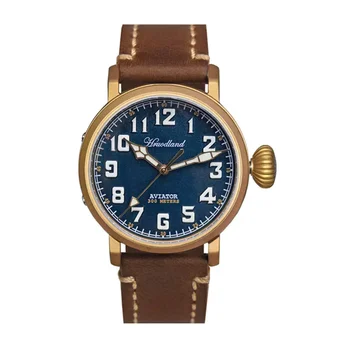 43mm klasikinis bronzinis didelis bandomasis laikrodis lauko taktinis karinis laikrodis vandeniui atsparus šviečiantis safyras Vyriškas automatinis mechaninis laikrodis