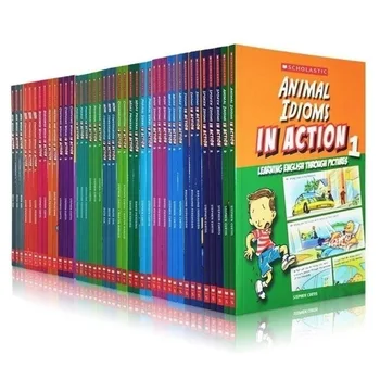 45 Knygos Scholastikos veiksmo žodžiai/Idiomos Knygos vaikams Anglų vaikų knygų dovanų dėžutė Animacinis filmas Paveikslėlių istorija Livre Libro