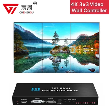 4K HD 1080P 3x3 HDMI DVI TV vaizdo sieninio valdiklio procesorius 1X2 1X4 1X3 2X1 3X1 4X1 kelių vaizdo ekranų procesoriaus jungiklio sujungimas