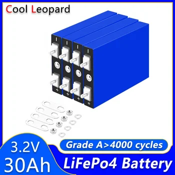 4PCS 3.2V 30Ah LiFePo4 baterija, skirta RV EV kemperio golfo krepšeliui DIY 12V 24V 36V 48V įkraunama ličio geležies fosfato baterija