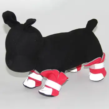 4Pcs Šviesą atspindintys šunų šuniuko batai Pomeranijos meškiukas Bichon Minkšto pado batai naminiams gyvūnėliams Kvėpuojantys для собак