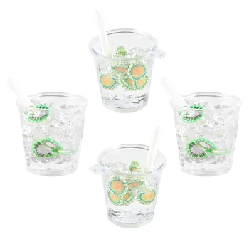 4vnt Miniatiūriniai gėrimų puodeliai Namų gėrimų modeliai Tikroviški ledo sulčių gėrimai mišrus stilius