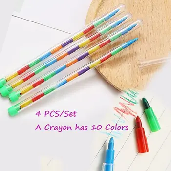 4vnt/rinkinys Mielas spalvingas meninis krautuvo rašiklis 10 spalvų pastelinis aliejus vaikams Tapybos rašiklis Graffiti pieštukai Pieštukas