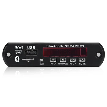 4X Bluetooth 5.0 MP3 dekoderio plokštė DC 5V 12V Car FM radijo modulio palaikymas TF USB AUX automobiliam telefonui