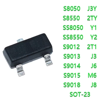 50PCS S8050 S8550 SS8050 SS8550 S9012 S9013 S9014 S9015 S9018 J3Y STY Y1 Y2 2T1 J3 J6 M6 J8 SMD tranzistorius SOT23