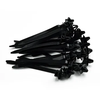 50vnt Juodas nailonas 5mm * 80mm Nailono kabelio kaklaraištis Surištos vielos juostos dirželių spaustukai Universalūs automobilių išorės liejimo priedai