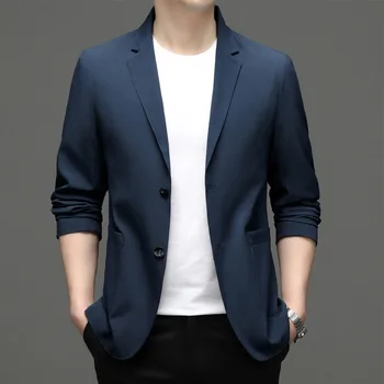 5662-Vyrų mados laisvalaikio mažas kostiumas vyriškas korėjietiškas 50 versija plono kostiumo švarko vienspalvis švarkas