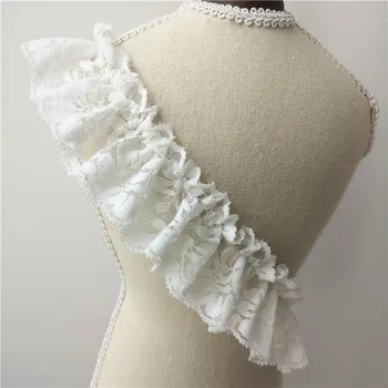 5cm pločio baltas sijonas su apykaklės rankogaliais Barbės drabužiai namo laukiniai plisuoti nėrinių aksesuarai