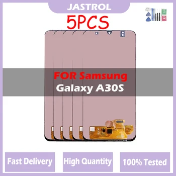 5Pcs/Lot Amoled LCD skirtas Samsung Galaxy A30s A307F A307 A307FN LCD ekranas Jutiklinio ekrano skaitmeninimo įrenginio komplekto keitimas