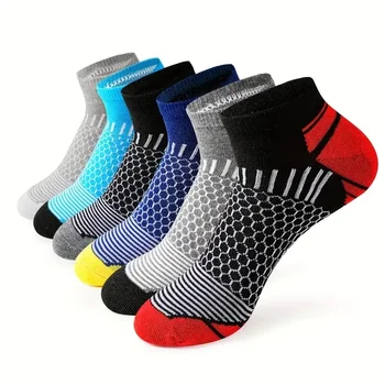 6 poros aukštos kokybės sportinės kojinės Vyrų bėgimas dviračiu Kulkšnies kojinės Juosmens korio dizainas ir tvirtos sportinės laisvalaikio kojinės Dovanos