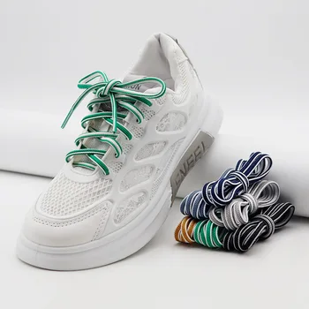 6 spalvų pusapvaliai dviejų spalvų poliesterio batų raišteliai 0.6cm platūs aukštos kokybės laisvalaikio sportbačiai Moteriškas žavesys Didmeninis pritaikymas