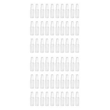 60vnt Skaidrūs tušti purškimo buteliukai 50ml plastikinis mini daugkartinis indas Tušti kosmetikos indai