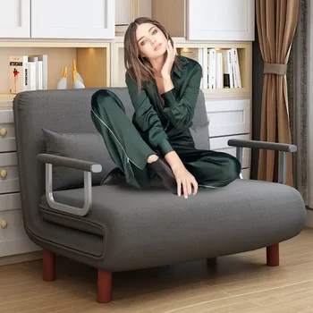65CM Pilka Paprasta sulankstoma sofa-lova Apartamentai Maža šeima Paprasta atlošiama kėdė Viengulė sulankstoma sofa-lova 2023