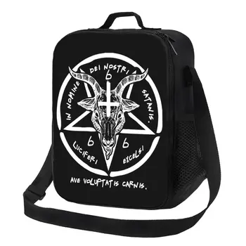 666 Baphomet termiškai izoliuotas pietų krepšys Sigil Šėtono riterių tamplierių nešiojamas pietų tote bento maisto dėžutei