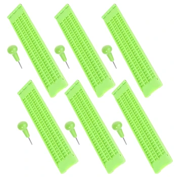 6X 4 eilutės 28 langelių Brailio rašto rašymo lenta su rašikliu Brailio rašto skalūnu Nešiojama praktika akliesiems Mokymosi reikmenys