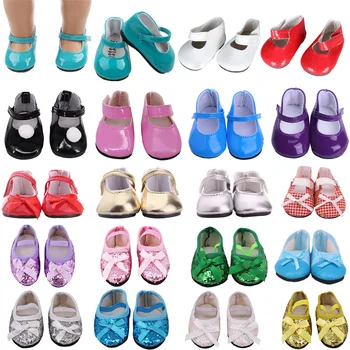 7CM lėlių batai Peteliškės blizgučiai blizgantys odiniai batai tinka 18Inch Amerikos lėlė&43Cm Atgimęs kūdikis Mūsų karta,Žaislai mergaitei