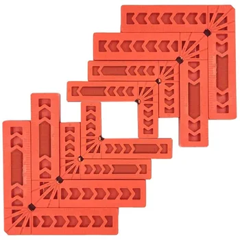 8Pcs Pozicionavimo kvadratai medžio apdirbimui, kampinis stačiakampis dailidės kampinis užspaudimo kvadratinis įrankis