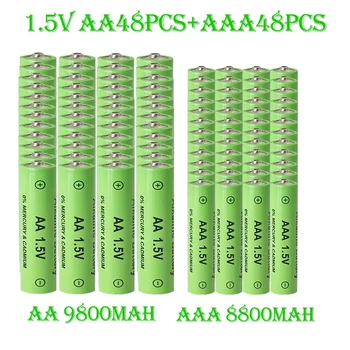 AA + AAA įkraunamasakumuliatorius AA1.5V9800mAh/1.5VAAA 8800mah Šarminės baterijos nuotolinio valdymo pultas Kompiuterio skustuvas Pakeiskite Ni-MH bateriją