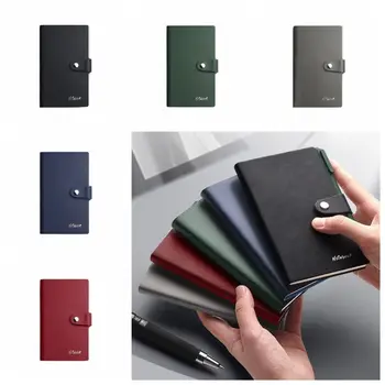 Agenda Organizer A7 Mini Notebook Simple Word Book Memo Diary Planner Pocket Notepad PU Cover Thickening School Stationery