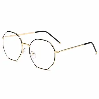 Akinių akiniai Geometrinės formos rėmelis Šešiakampis Akių apsauga Korėjietiško stiliaus akiniai Anti Blue Šviesos akiniai Kompiuterio akiniai