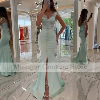 Amazing Beaded Mermaid Prom Suknelės 2022 Krištolinė arabiška vakarinė suknelė Vestuvių vakarėlio chalatai Vestidos de gala
