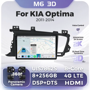 Android Autu 2Din stereofoninis automobilių radijas 2K automobilinė multimedija viskas viename skirta KIA Optima 2011-2014 belaidė Carplay GPS navigacija DSP 4G