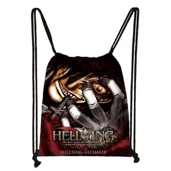 Anime Hellsing Ultimate Alucard Drawstring Bag Fashion Vampire Comics Kuprinės Siaubo Harajuku laisvalaikio krepšio per petį batų laikiklis