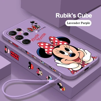 Anime Minnie Mickey Hot Art Liquid Left Rope for Samsung Galaxy S23 S22 S21 S20 FE S10 Ultra Plus Lite 5G Cover Phone Case