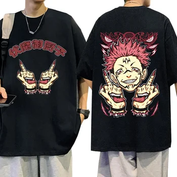 Anime Ryomen Sukuna Jujutsu Kaisen Grafiniai marškinėliai Unisex Gothic Fashion Oversized marškinėliai Vintage Casual marškinėliai trumpomis rankovėmis