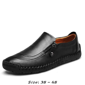 aukštos kokybės odiniai laisvalaikio valčių batai vyrams žemo kirpimo rankų darbo patogūs dydžiai 41 42 47 48 nauji 2023 m. verslo batai juodai rudi