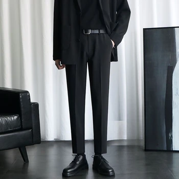 Aukštos kokybės prabangios tiesios dalykinio kostiumo kelnės Vyrai Verslo dizaineris Pavasario vasara Elegantiškos laisvalaikio ilgos oficialios kelnės Vyras A10