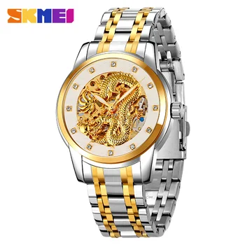 Automatinis laikrodis Vyrai Neperšlampami SKMEI Brand Luxury Business Man Mechaniniai rankiniai laikrodžiai 9310 Kūrybiškas ciferblato dizainas