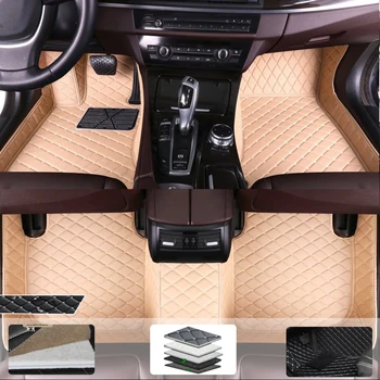 Automobiliniai grindų kilimėliai Chrysler Pacifica 2016 2017 2018 2019 Custom Auto Foot Pads Leather Waterproof Carpet Interjero aksesuarai