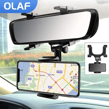 Automobilinis telefono laikiklis Galinio vaizdo veidrodėlis Automobilio laikiklio laikiklis Navigacija GPS stovas sulankstomas reguliavimo laikiklis Automobilio mobiliojo telefono palaikymas