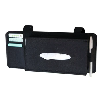 Automobilio stiliaus dėklas Saulės skydelio tipo vilnos veltinio kabantis audinių dėžutė Automobilio servetėlių laikiklis Kišeninis organizatorius Maišelio kortelių saugojimas