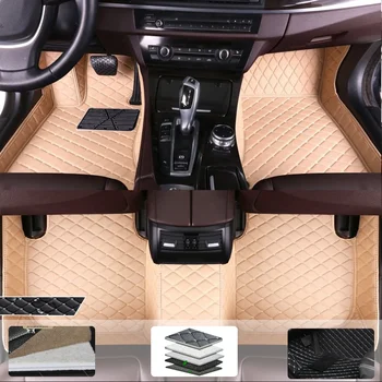 Automobilių grindų kilimėliai Linkolnui MKC 2013-2016 2017 2018 2019 Custom Auto Foot Pads Leather Waterproof Carpet Interjero aksesuarai