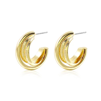 Badu Neįprasti metaliniai geometriniai smeigės auskarai moterims Aukso spalvos papuošalų žavesio dovana