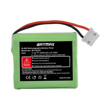 Batmax baterija iRobot Braava 320 & 321 Mint 4200 Mint 4205 2600mAh Ni-MH pakaitinė baterija