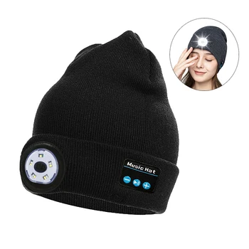 Bluetooth ausinių muzika Beanie skrybėlė Žieminė šilta mezgimo kepurė Belaidė ausinių dangtelis Bėgimo sportinė kepurė su mikrofonu vyrams /moterims