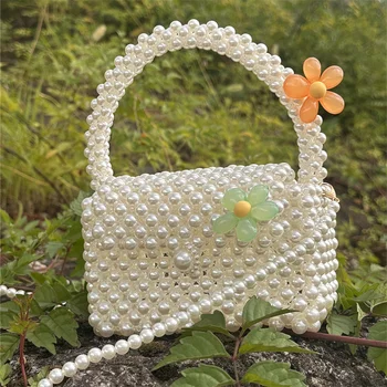Bohemiški rankų darbo perlų karoliukai Moteriškas krepšys Miela saulėgrąžų rankinė