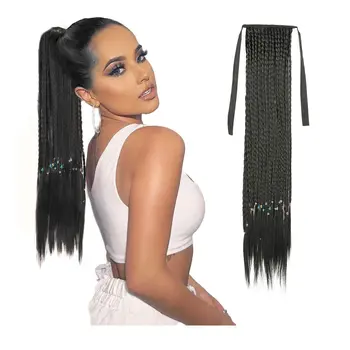 Box Braids Ponytail Extension Bundled Byning Ponytail Extension Straight Braid Ponytail Extensions Synthetic Hairpiece