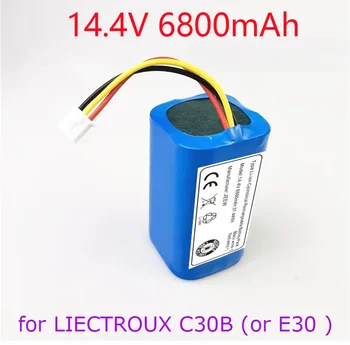 (C30B) 14.4v baterija LIECTROUX C30B E30 robotas dulkių siurblys, 6800mAh ličio elementų valymo įrankių dalys