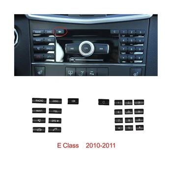 Car Center Console CD Multimedijos mygtukų rėmo dangtelio lipdukas Mercedes Benz E klasei W212 2010-2011(Juoda)