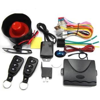 Car One Way Alarm System Universal Auto Keyless Entry System with Siren for 12V DC Vehicle with Central Door Lock System