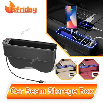Car USB Seat Gap Storage Box Odinė daiktadėžė, skirta Ford Mustang Mach-e GT automobilinės sėdynės tarpo laikymo dėžutei
